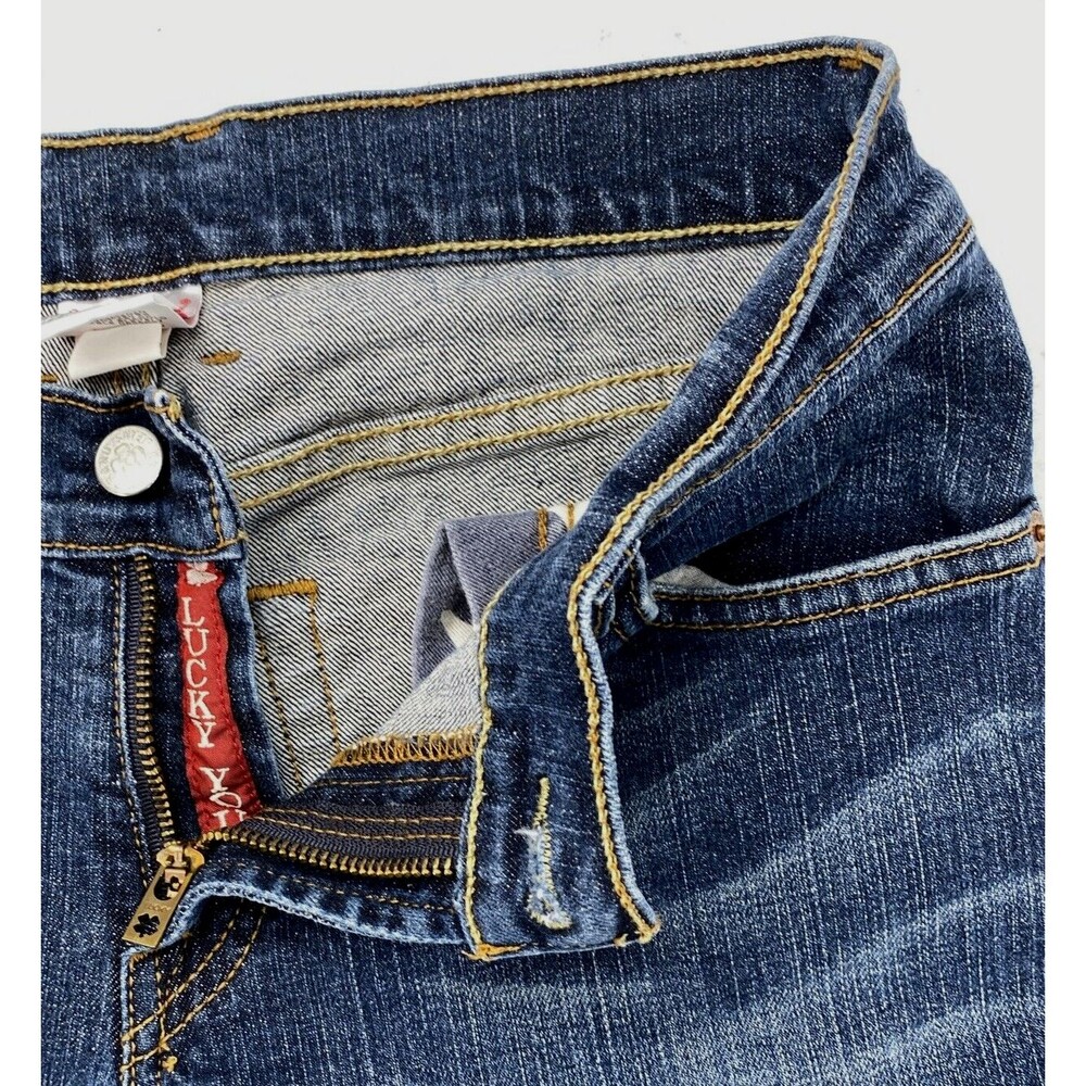 Lucky Brand Midrise Flare Jeans Women 27 Regular Blue Denim Dungarees Mexico Y2K - Picture 9 of 13
